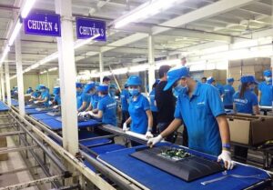 Áo thun đồng phục công nhân lắp ráp linh kiện điện tử