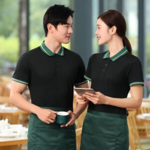2023 OEM Service Bar Staff Waiter Waitress Hotel Chef Restaurant Chef Uniform Polo Tshirts