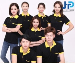 Áo thun đồng phục công ty màu đen vàng